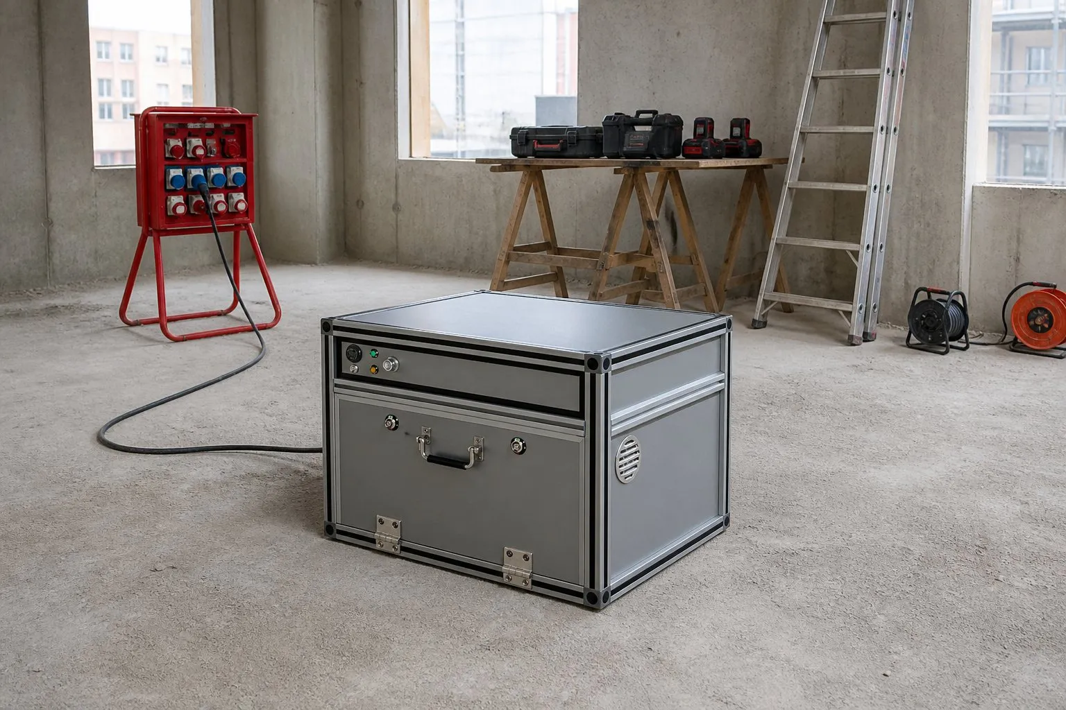 RUK Li-Ion Safety Box M – דוגמה למיקום בתחום מלאכה ובנייה