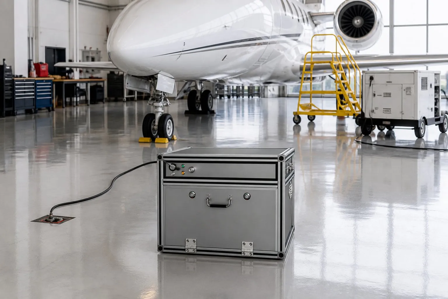 RUK Li-Ion Safety Box M – beispielhafte Aufstellung im Bereich Luftfahrt