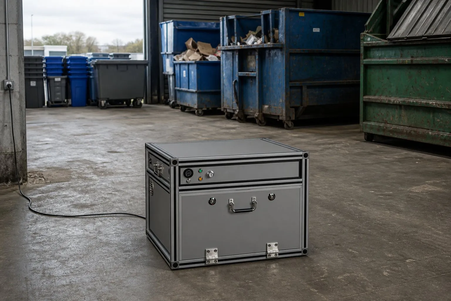 RUK Li-Ion Safety Box M – exemple d’installation dans le domaine Recyclage & Traitement des Déchets