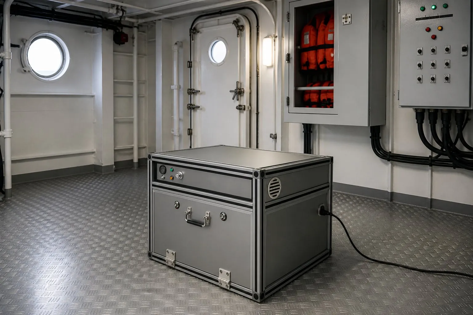 RUK Li-Ion Safety Box M – exemplo de colocação na área Marítimo e Navegação
